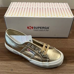 New Superga 2750 Gold Metallic Sneakers